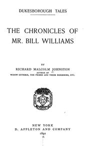 Cover of: Dukesborough tales: the chronicles of Mr. Bill Williams