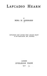 Cover of: Lafcadio Hearn by Nina H. Kennard