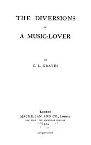 Cover of: The diversions of a music-lover