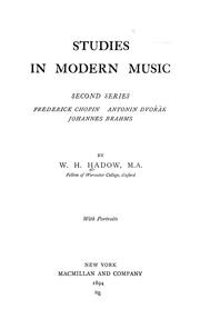 Cover of: Studies in modern music