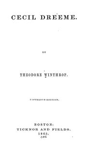 Cover of: Cecil Dreeme by Theodore Winthrop