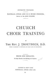 Cover of: Church choir training