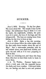 Cover of: Summer: from the Journal of Henry D. Thoreau