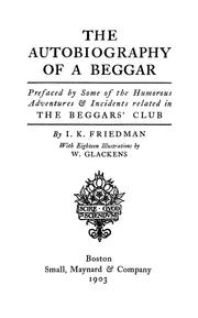 Cover of: The autobiography of a beggar