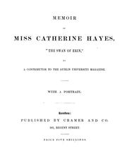 Memoir of Miss Catherine Hayes by Contributor to the Dublin University magazine