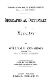 Cover of: Biographical dictionary of musicians by William Hayman Cummings