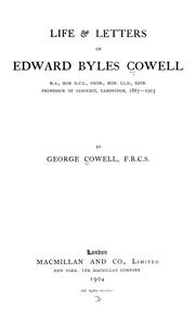 Cover of: Life & letters of Edward Byles Cowell ... by George Cowell