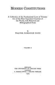 Cover of: Modern constitutions by Walter F. Dodd