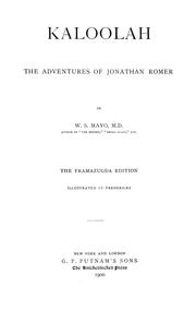 Cover of: Kaloolah: The adventures of Jonathan Romer