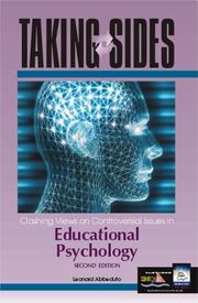 Cover of: Taking Sides: Clashing Views on Controversial Issues in Educational Psychology (Taking Sides : Clashing Views on Controversial Issues in Educationl Psychology) by Leonard Abbeduto