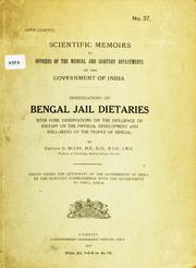 Investigations on Bengal jail dietaries by David McCay