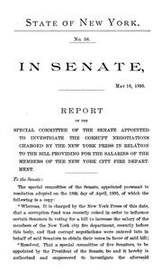 Cover of: Report by New York (State). Legislature. Senate. Special Committee to Investigate Corrupt Negotiations in Relation to Bill Providing for Increase of Salaries of New York City Fire Dept.