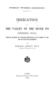 Irrigation in the valley of the River Po northern Italy by Sirry, Ismail pasha.