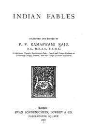 Cover of: Indian fables by P. V. Ramaswami Raju, P. V. Ramaswami Raju