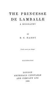Cover of: The Princesse de Lamballe by Blanche Christabel Hardy