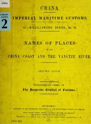 Cover of: Names of places on the China coast and the Yangtze River