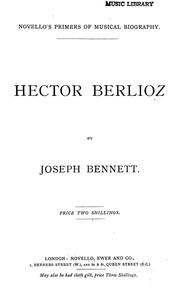 Cover of: Hector Berlioz by Joseph Bennett