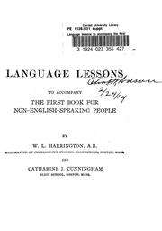 Cover of: Language lessons to accompany the First book for non-English-speaking people
