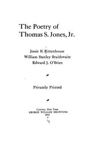 Cover of: The poetry of Thomas S. Jones, Jr by Jessie Belle Rittenhouse