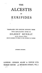 Cover of: Alcestis by Euripides