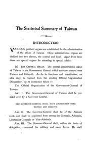 Cover of: The statistical summary of Taiwan