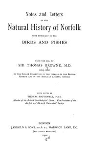 Cover of: Notes and letters on the natural history of Norfolk by Thomas Browne