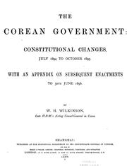 Cover of: The Corean government by William Henry Wilkinson