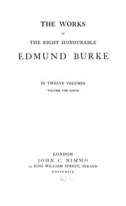 Cover of: The works of Edmund Burke.