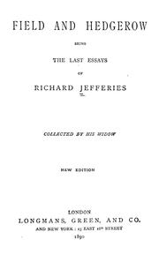 Cover of: Field and hedgerow by Richard Jefferies