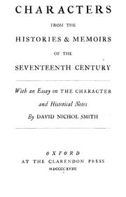 Cover of: Characters from the histories & memoirs of the seventeenth century by David Nichol Smith