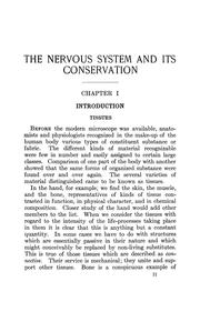 Cover of: The nervous system and its conservation