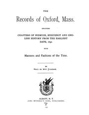 Cover of: The records of Oxford, Mass by Mary de Witt Freeland