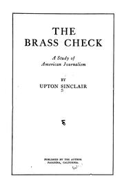 Cover of: The brass check by Upton Sinclair