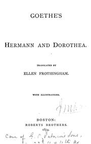 Cover of: Hermann and Dorothea