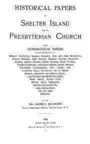 Cover of: Historical papers on Shelter Island and its Presbyterian church by J. E. Mallmann