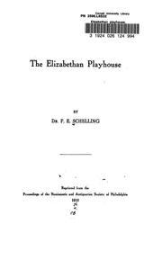 Cover of: The Elizabethan playhouse