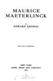 Cover of: Maurice Maeterlinck by Edward Thomas