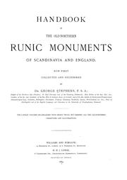 Cover of: Handbook of the old-northern runic monuments of Scandinavia and England