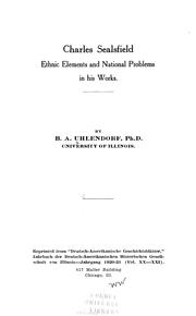 Cover of: Charles Sealsfield: ethnic elements and national problems in his works