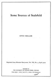 Cover of: Some sources of Sealsfield