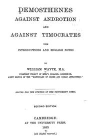 Cover of: Against Androtion and Against Timocrates