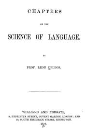 Cover of: Chapters on the science of language