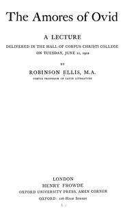 Cover of: The Amores of Ovid by Robinson Ellis