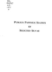 Cover of: Selected Silvae of Publius Papinius Statius | Publius Papinius Statius