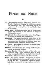 Cover of: Phrases and names, their origins and meanings