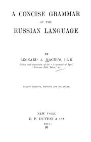 Cover of: A concise grammar of the Russian language