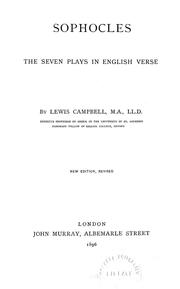 Cover of: Sophocles: the seven plays in English verse