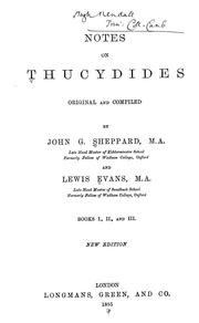 Cover of: Notes on Thucydides | Lewis Evans