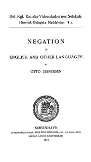 Cover of: Negation in English and other languages by Otto Jespersen