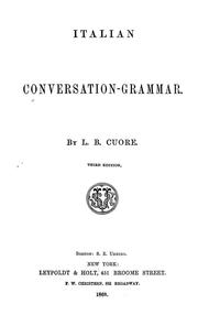 Cover of: Italian conversation-grammar